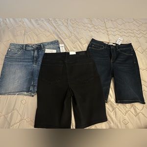 3 pairs of Marks Work Wearhouse Jean shorts size 10. All have stretch.